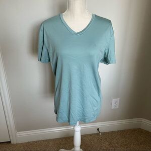 Calvin Klein Body Fit Teal V-Neck Top Size Medium